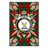 Clan Stewart Atholl Modern Tartan Crest Black Garden Flag - Gold Thistle ML15 Clan Stewart Tartan Today