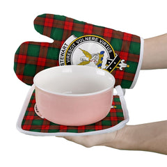 Clan Stewart Atholl Modern Tartan Crest Oven Mitt And Pot Holder (2 Oven Mitts + 1 Pot Holder) KV82 Clan Stewart Tartan Today