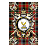 Clan Stewart Black Tartan Crest Black Garden Flag - Gold Thistle LK26 Clan Stewart Tartan Today