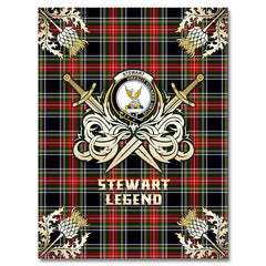 Clan Stewart Black Tartan Gold Courage Symbol Blanket DZ72 Clan Stewart Tartan Today