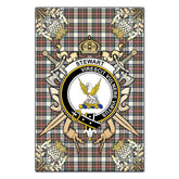 Clan Stewart Dress Ancient Tartan Crest Black Garden Flag - Gold Thistle GD89 Clan Stewart Tartan Today
