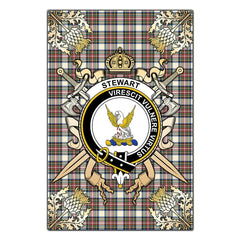 Clan Stewart Dress Ancient Tartan Crest Black Garden Flag - Gold Thistle GD89 Clan Stewart Tartan Today