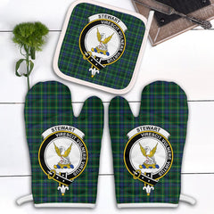 Clan Stewart Hunting Modern Tartan Crest Oven Mitt And Pot Holder (2 Oven Mitts + 1 Pot Holder) FH96 Clan Stewart Tartan Today