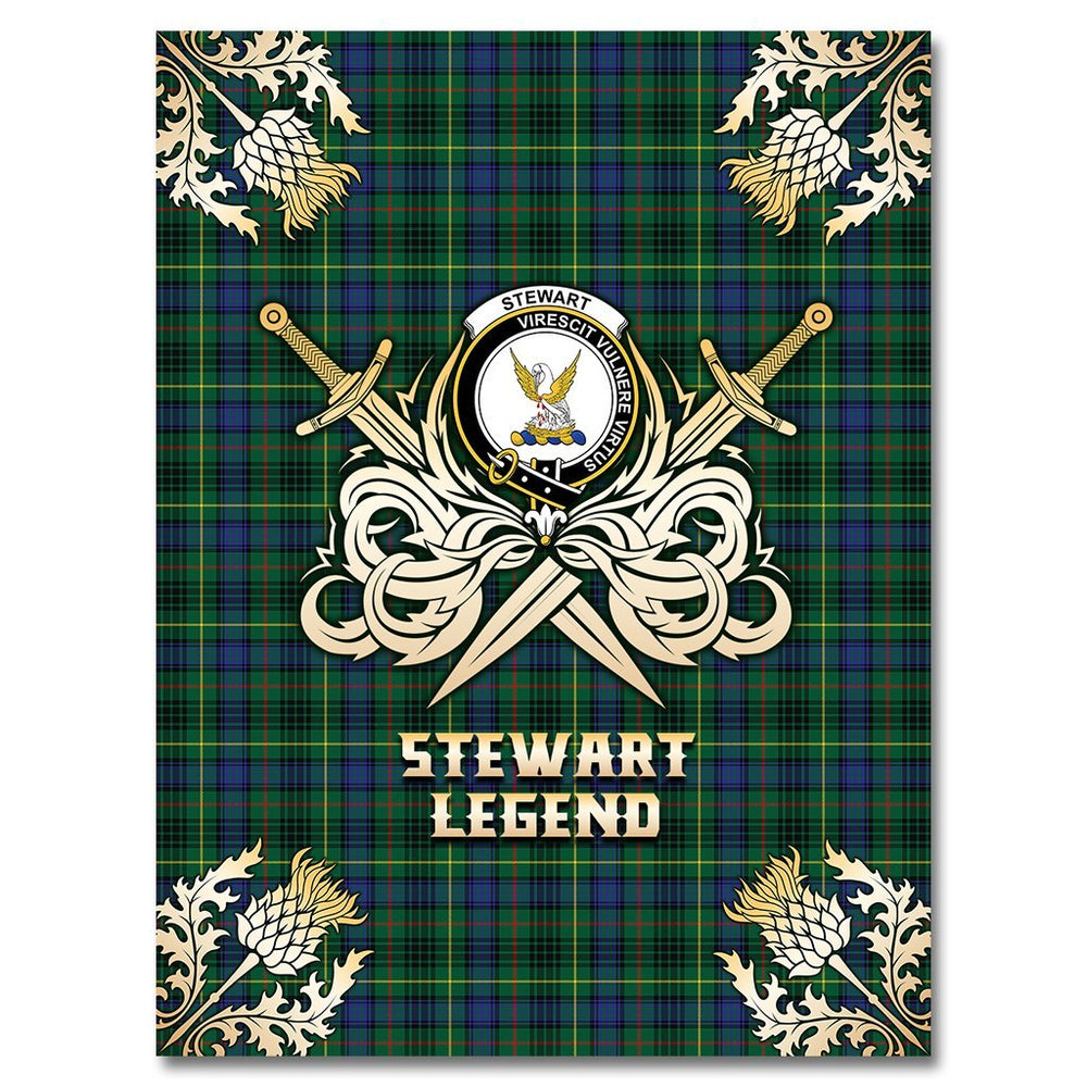 Clan Stewart Hunting Modern Tartan Gold Courage Symbol Blanket NH70 Clan Stewart Tartan Today