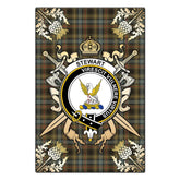 Clan Stewart Hunting Weathered Tartan Crest Black Garden Flag - Gold Thistle VU82 Clan Stewart Tartan Today