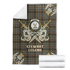 Clan Stewart Hunting Weathered Tartan Gold Courage Symbol Blanket WG56 Clan Stewart Tartan Today