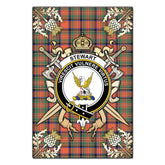 Clan Stewart Royal Ancient Tartan Crest Black Garden Flag - Gold Thistle UD47 Clan Stewart Tartan Today
