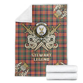 Clan Stewart Royal Ancient Tartan Gold Courage Symbol Blanket GX99 Clan Stewart Tartan Today