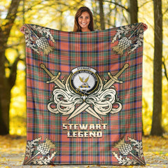 Clan Stewart Royal Ancient Tartan Gold Courage Symbol Blanket GX99 Clan Stewart Tartan Today