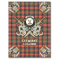 Clan Stewart Royal Ancient Tartan Gold Courage Symbol Blanket GX99 Clan Stewart Tartan Today