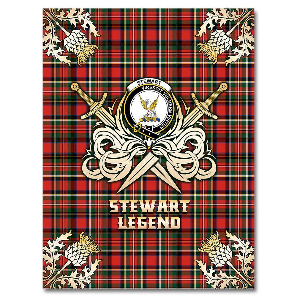 Clan Stewart Royal Modern Tartan Gold Courage Symbol Blanket VT32 Clan Stewart Tartan Today
