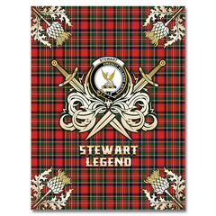 Clan Stewart Royal Modern Tartan Gold Courage Symbol Blanket VT32 Clan Stewart Tartan Today