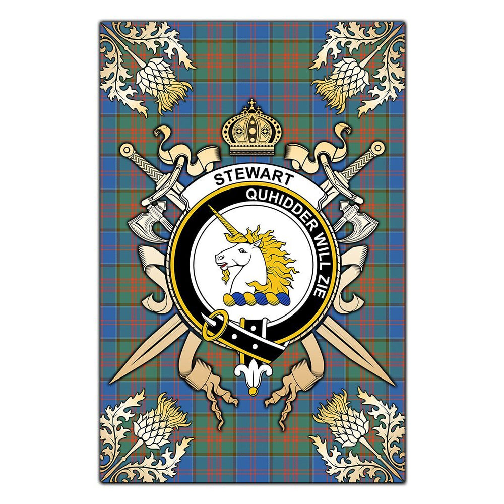Clan Stewart of Appin Hunting Ancient Tartan Crest Black Garden Flag - Gold Thistle EE87 Clan Stewart of Appin Tartan Today