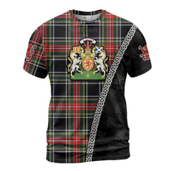 Personalized Clan Stewart Black Tartan Shirt with Scotland Coat of Arms & Custom Name KH66