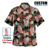 Clan Stewart Black Tartan Custom Face Hawaiian Shirt – Unisex Gift for Family Members, Summer Party JX86 Stewart Black Tartan Tartan Hawaii Shirt