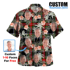 Clan Stewart Black Tartan Custom Face Hawaiian Shirt – Unisex Gift for Family Members, Summer Party JX86 Stewart Black Tartan Tartan Hawaii Shirt
