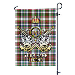 Custom Name Clan Stewart Dress Modern Tartan Garden Flag with Clan Crest and the Golden Sword of Courageous Legacy YG13