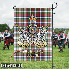 Personalized Custom Name Clan Stewart Dress Modern Tartan Garden Flag with Clan Crest and the Golden Sword of Courageous Legacy YG13 - Stewart Dress Modern Tartan Design, Scottish Heritage Gift