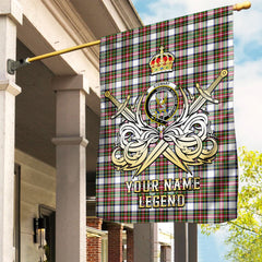 Custom Name Clan Stewart Dress Modern Tartan Garden Flag with Clan Crest and the Golden Sword of Courageous Legacy YG13