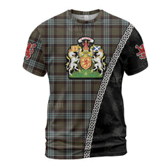 Personalized Clan Stewart Old Weathered Tartan Shirt with Scotland Coat of Arms & Custom Name ZV17