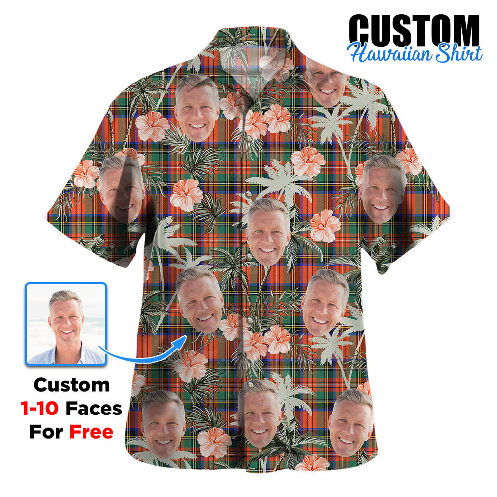 Clan Stewart Royal Ancient Tartan Custom Face Hawaiian Shirt – Unisex Gift for Family Members, Summer Party OF45 Stewart Royal Ancient Tartan Tartan Hawaii Shirt