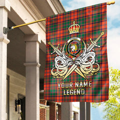 Custom Name Clan Stewart of Appin Ancient Tartan Garden Flag with Clan Crest and the Golden Sword of Courageous Legacy QJ28