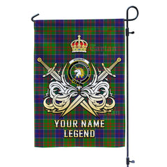 Custom Name Clan Stewart of Appin Hunting Modern Tartan Garden Flag with Clan Crest and the Golden Sword of Courageous Legacy TT97