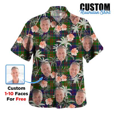 Clan Stewart of Appin Hunting Modern Tartan Custom Face Hawaiian Shirt – Unisex Gift for Family Members, Summer Party