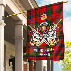 Custom Name Clan Stewart of Appin Modern Tartan Garden Flag with Clan Crest and the Golden Sword of Courageous Legacy OO63