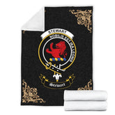 Clan Stewart (Stuart) of Bute Crest Tartan Premium Blanket Black ZZ72 Clan Stewart Tartan Today