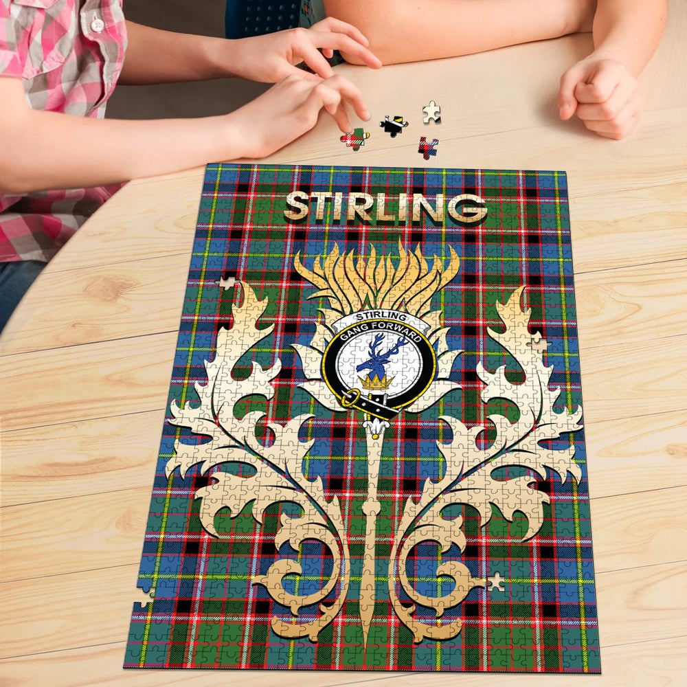 Clan Stirling Bannockburn Tartan Crest Thistle Jigsaw Puzzles Gift For Family HD81 Clan Stirling Tartan Today