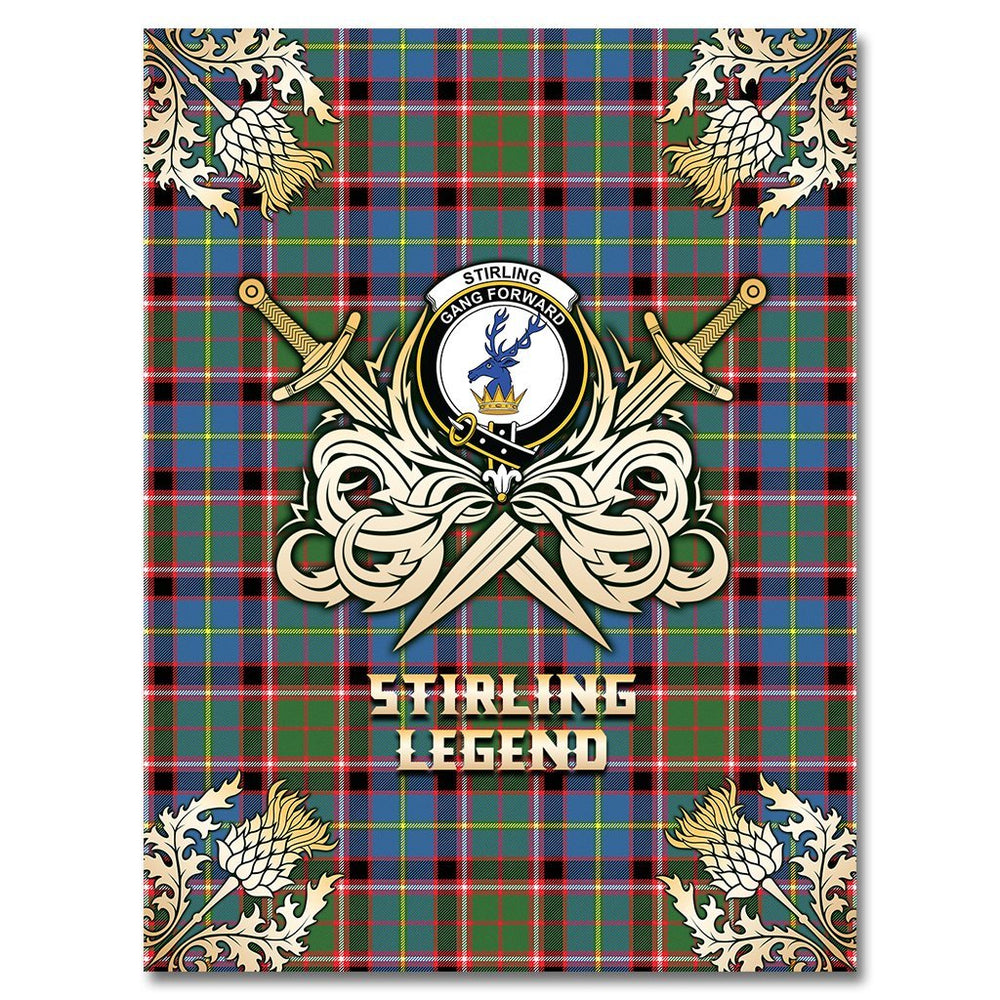 Clan Stirling Bannockburn Tartan Gold Courage Symbol Blanket UV19 Clan Stirling Tartan Today