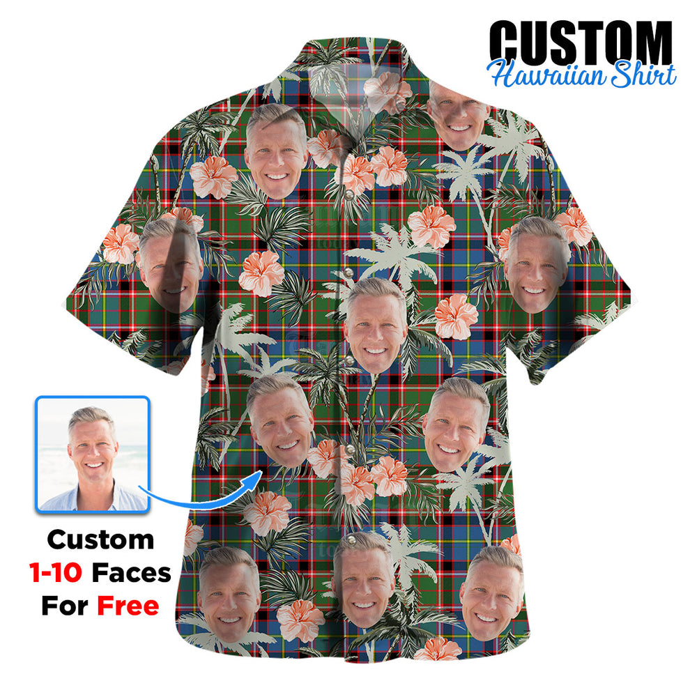 Clan Stirling (of Keir) Tartan Custom Face Hawaiian Shirt – Unisex Gift for Family Members, Summer Party PO42 Stirling (of Keir) Tartan Tartan Hawaii Shirt