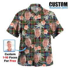 Clan Stirling (of Keir) Tartan Custom Face Hawaiian Shirt – Unisex Gift for Family Members, Summer Party PO42 Stirling (of Keir) Tartan Tartan Hawaii Shirt