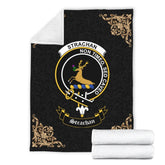 Clan Strachan Crest Tartan Premium Blanket Black MQ79 Clan Strachan Tartan Today