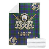 Clan Strachan Tartan Gold Courage Symbol Blanket JO82 Clan Strachan Tartan Today