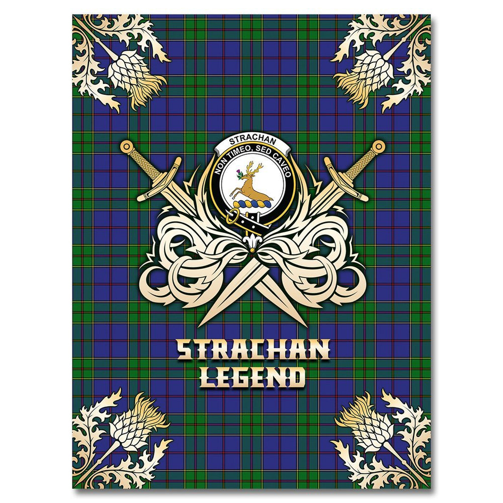 Clan Strachan Tartan Gold Courage Symbol Blanket JO82 Clan Strachan Tartan Today
