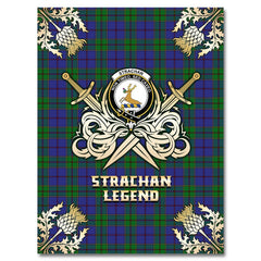 Clan Strachan Tartan Gold Courage Symbol Blanket JO82 Clan Strachan Tartan Today
