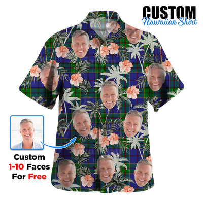 Clan Strachan Tartan Custom Face Hawaiian Shirt – Unisex Gift for Family Members, Summer Party
