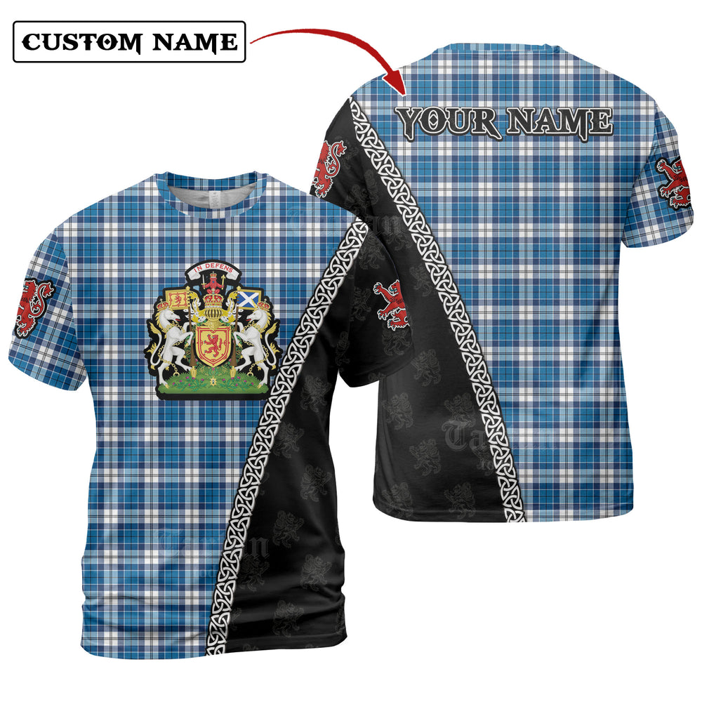 Strathclyde District Tartan Shirt with Scotland Coat of Arms & Custom Name UQ98