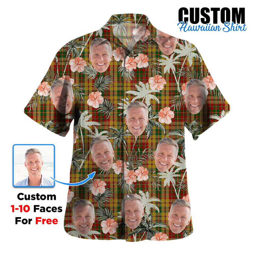 Clan Strathearn Modern Tartan Custom Face Hawaiian Shirt – Unisex Gift for Family Members, Summer Party RW10 Strathearn Modern Tartan Tartan Hawaii Shirt