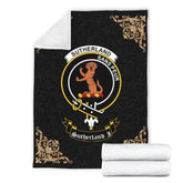Clan Sutherland I Crest Tartan Premium Blanket Black JJ29 Clan Sutherland Tartan Today