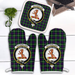 Clan Sutherland Modern Tartan Crest Oven Mitt And Pot Holder (2 Oven Mitts + 1 Pot Holder) YT40 Clan Sutherland Tartan Today