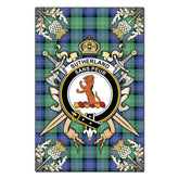 Clan Sutherland Old Ancient Tartan Crest Black Garden Flag - Gold Thistle QP29 Clan Sutherland Tartan Today