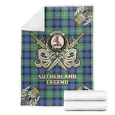 Clan Sutherland Old Ancient Tartan Gold Courage Symbol Blanket BG17 Clan Sutherland Tartan Today