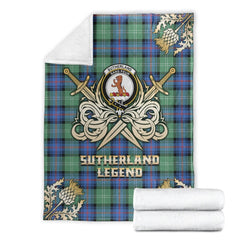 Clan Sutherland Old Ancient Tartan Gold Courage Symbol Blanket BG17 Clan Sutherland Tartan Today