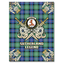 Clan Sutherland Old Ancient Tartan Gold Courage Symbol Blanket BG17 Clan Sutherland Tartan Today