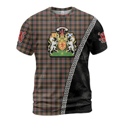 Personalized Clan Sutherland Weathered Tartan Shirt with Scotland Coat of Arms & Custom Name TI11