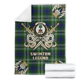 Clan Swinton Tartan Gold Courage Symbol Blanket MQ55 Clan Swinton Tartan Today