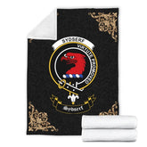 Clan Sydserf (or Sideserf) Crest Tartan Premium Blanket Black RF31 Clan Hall Tartan Today
